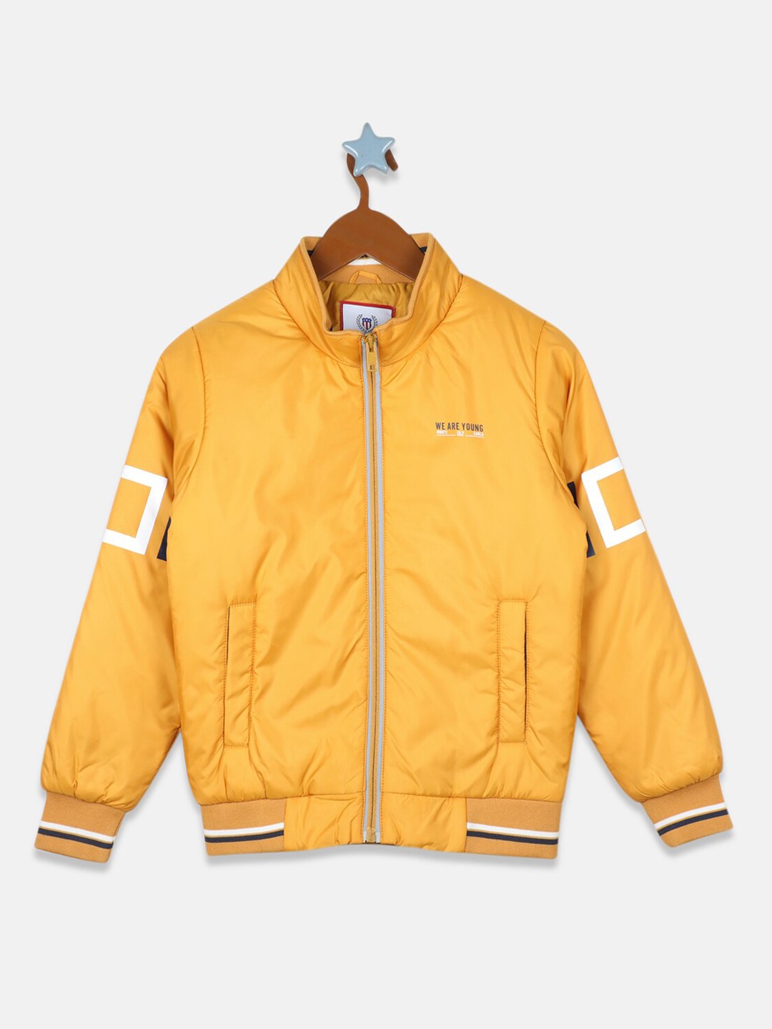 

Monte Carlo Boys Gold-Toned Padded Jacket with Patchwork