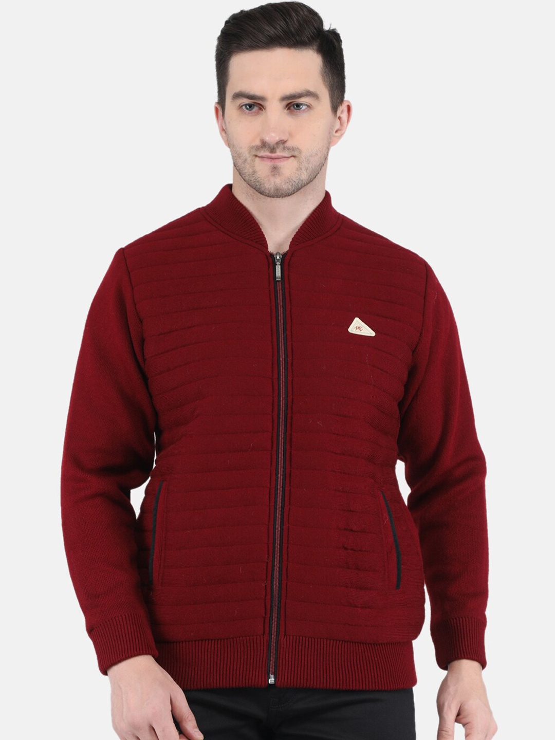 

Monte Carlo Men Maroon Bomber Jacket