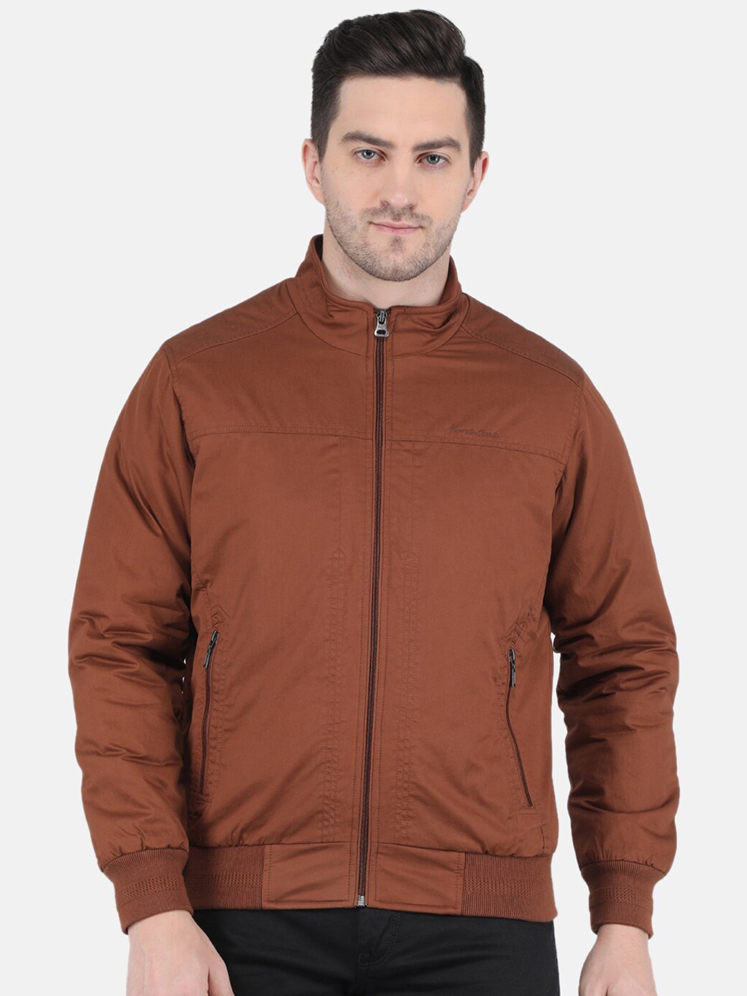 

Monte Carlo Men Rust Cotton Bomber Jacket