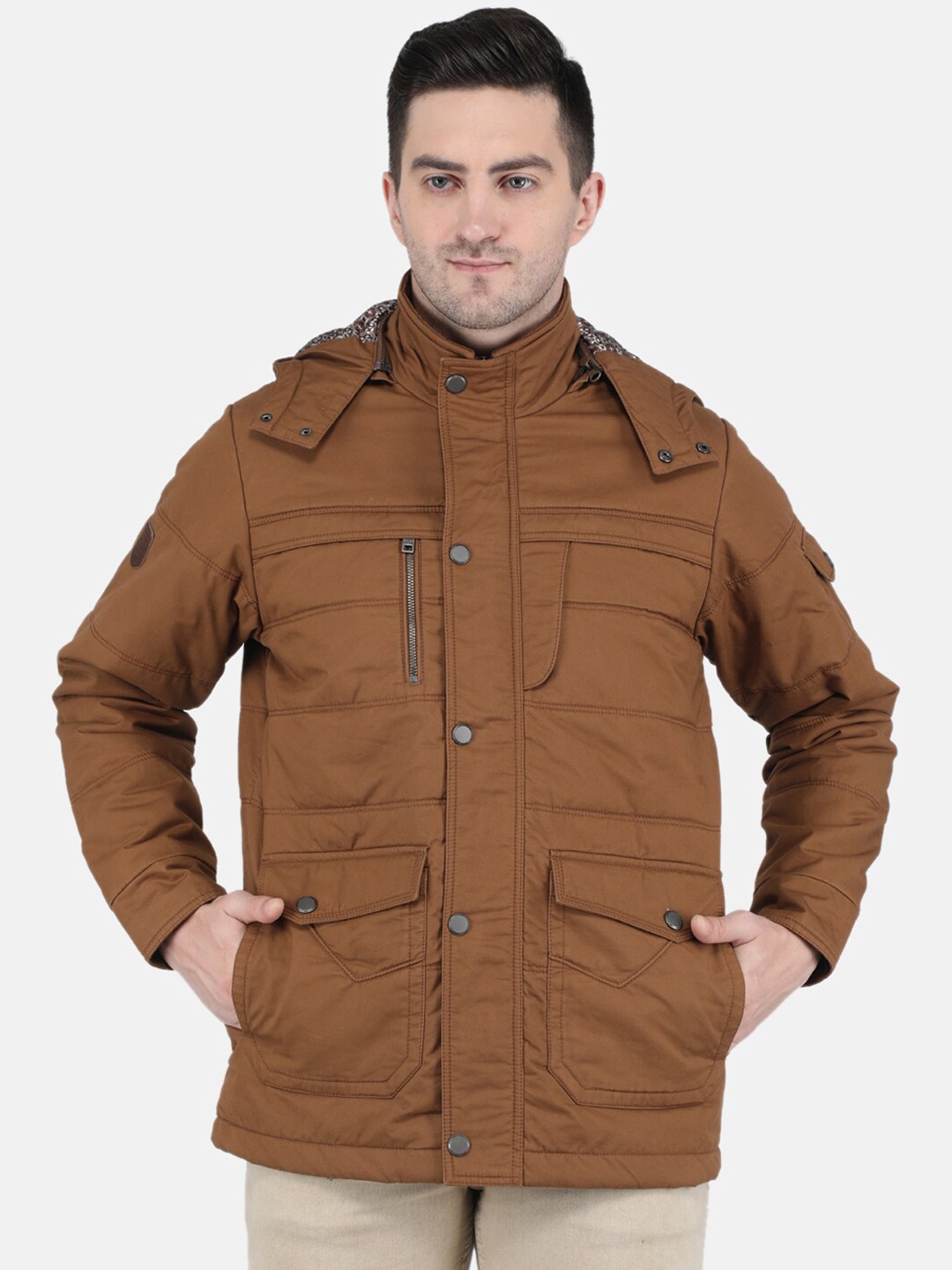 

Monte Carlo Men Brown Longline Cotton Puffer Jacket