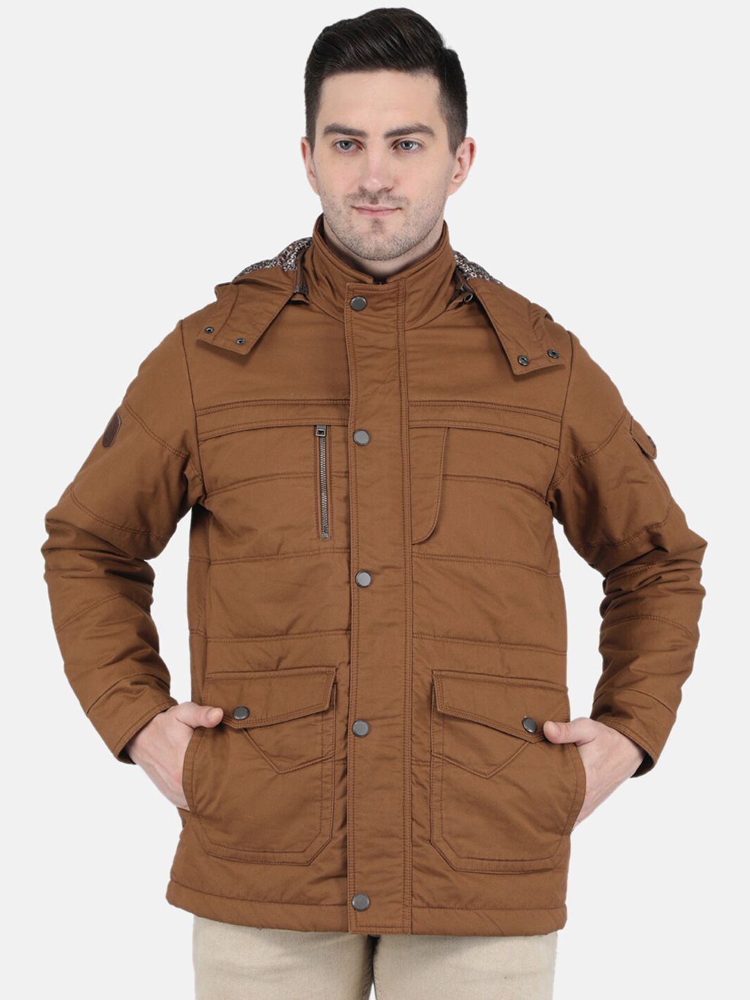 

Monte Carlo Men Brown Longline Cotton Puffer Jacket