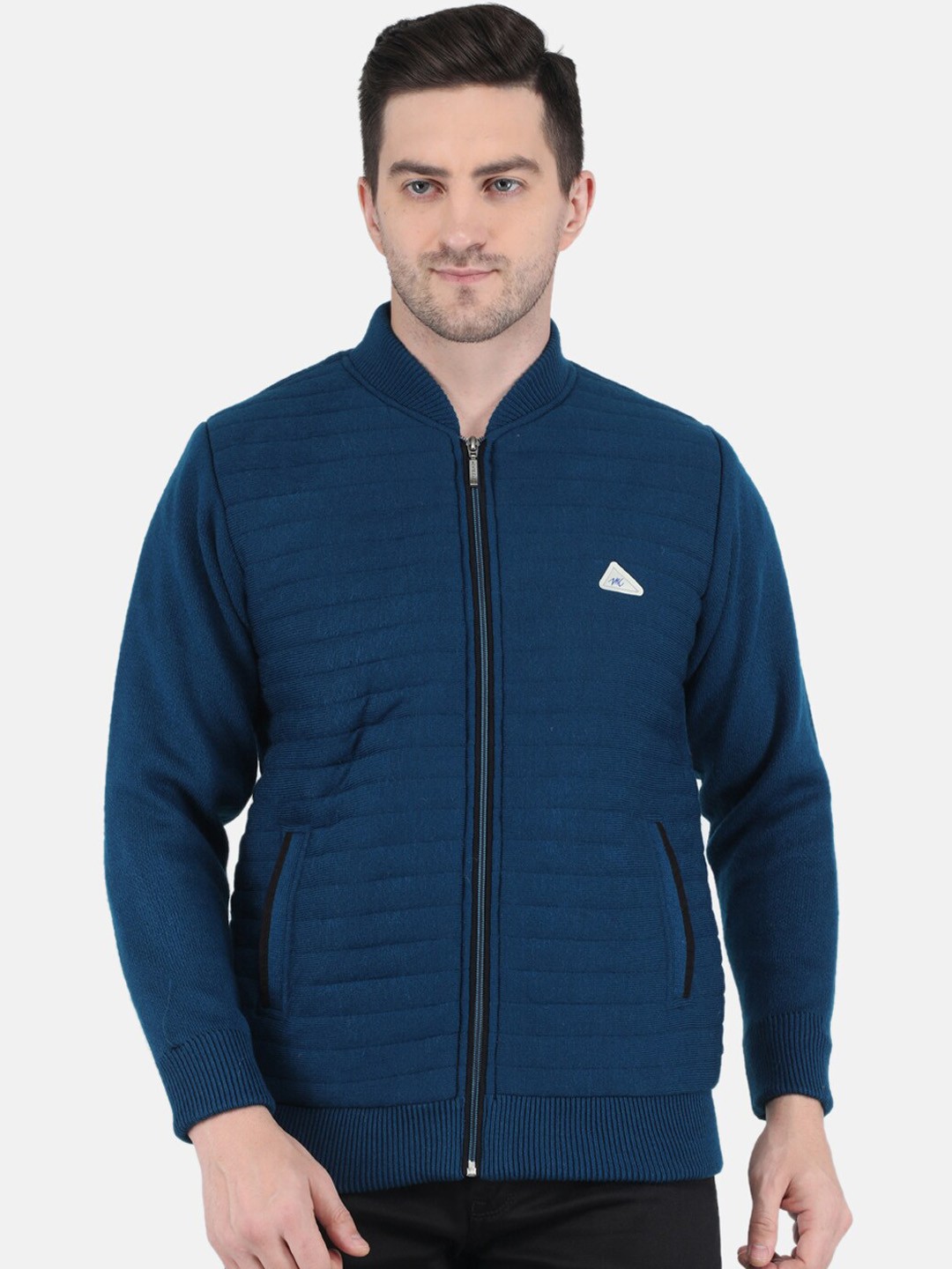 

Monte Carlo Men Blue Geometric Wool Tailored Jacket