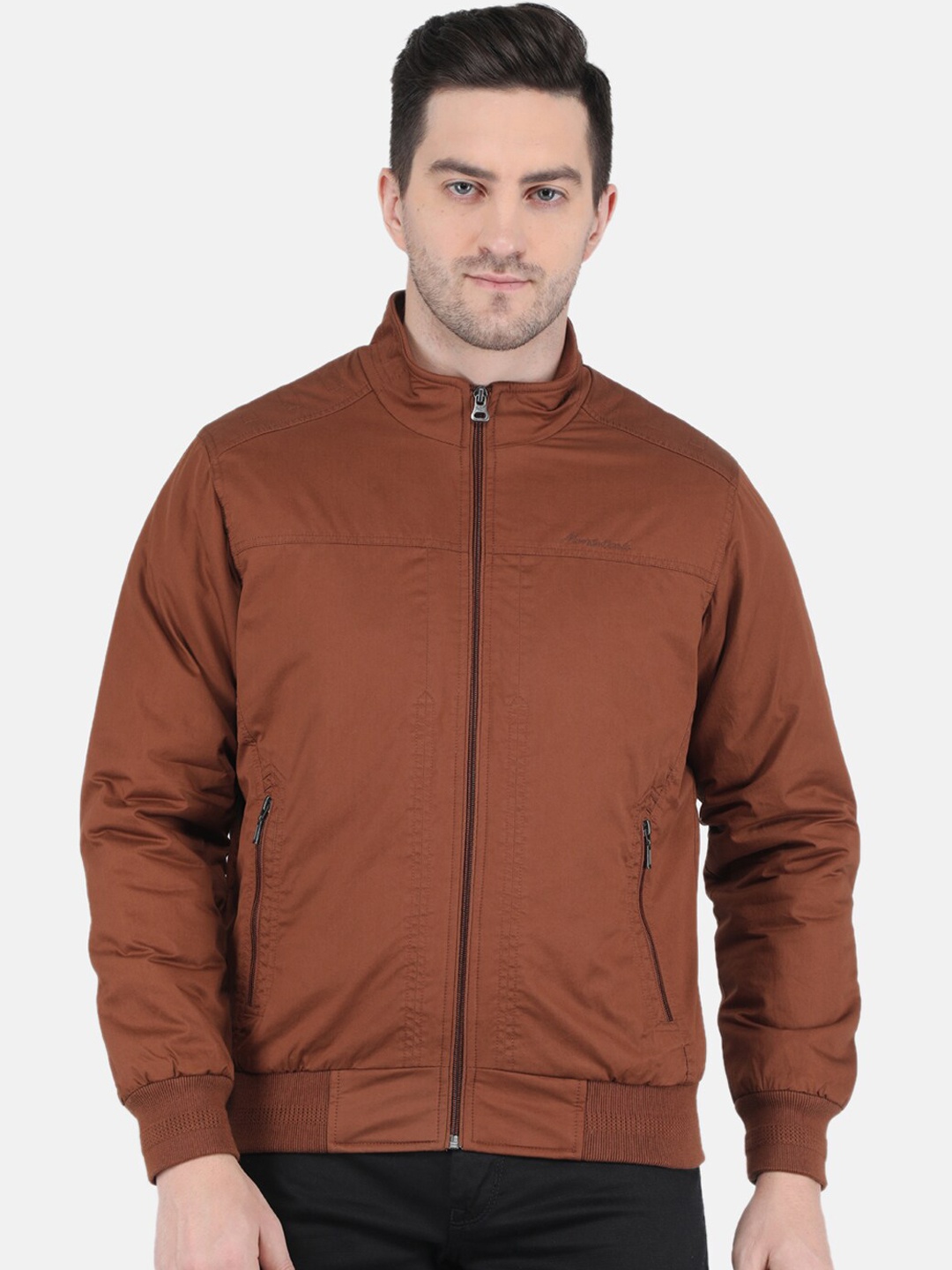 

Monte Carlo Men Rust Cotton Bomber Jacket