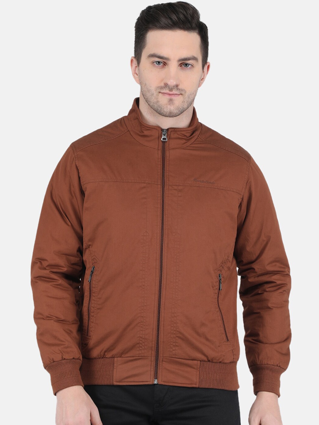 

Monte Carlo Men Rust Cotton Bomber Jacket