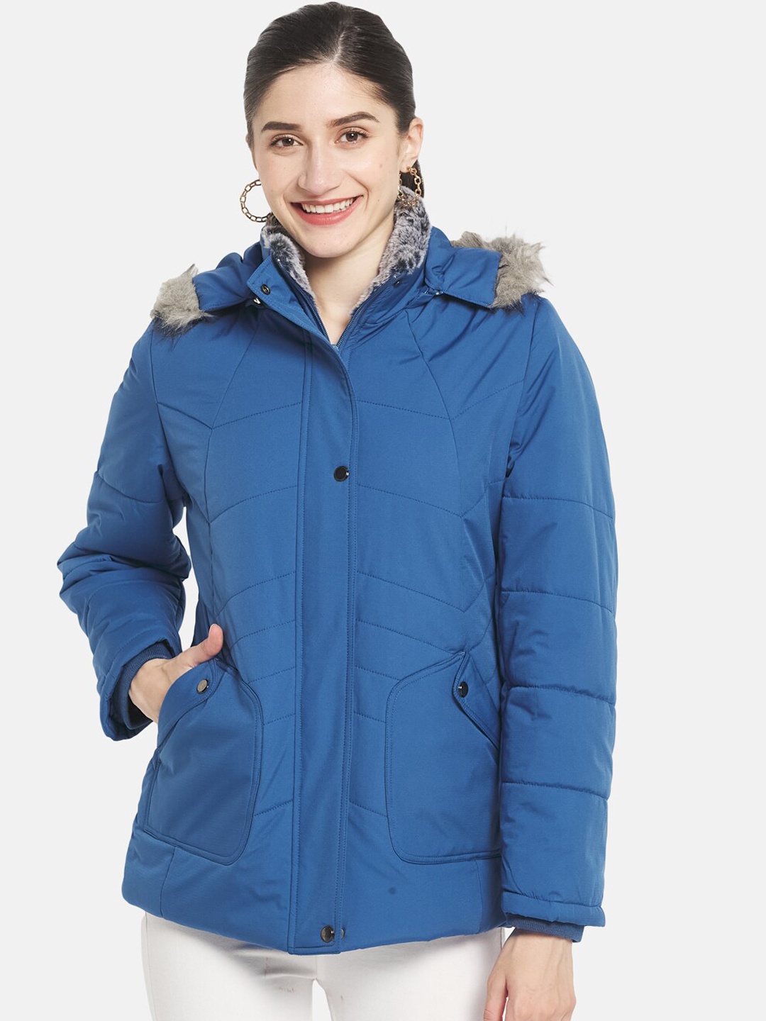 

Monte Carlo Women Blue Parka Jacket