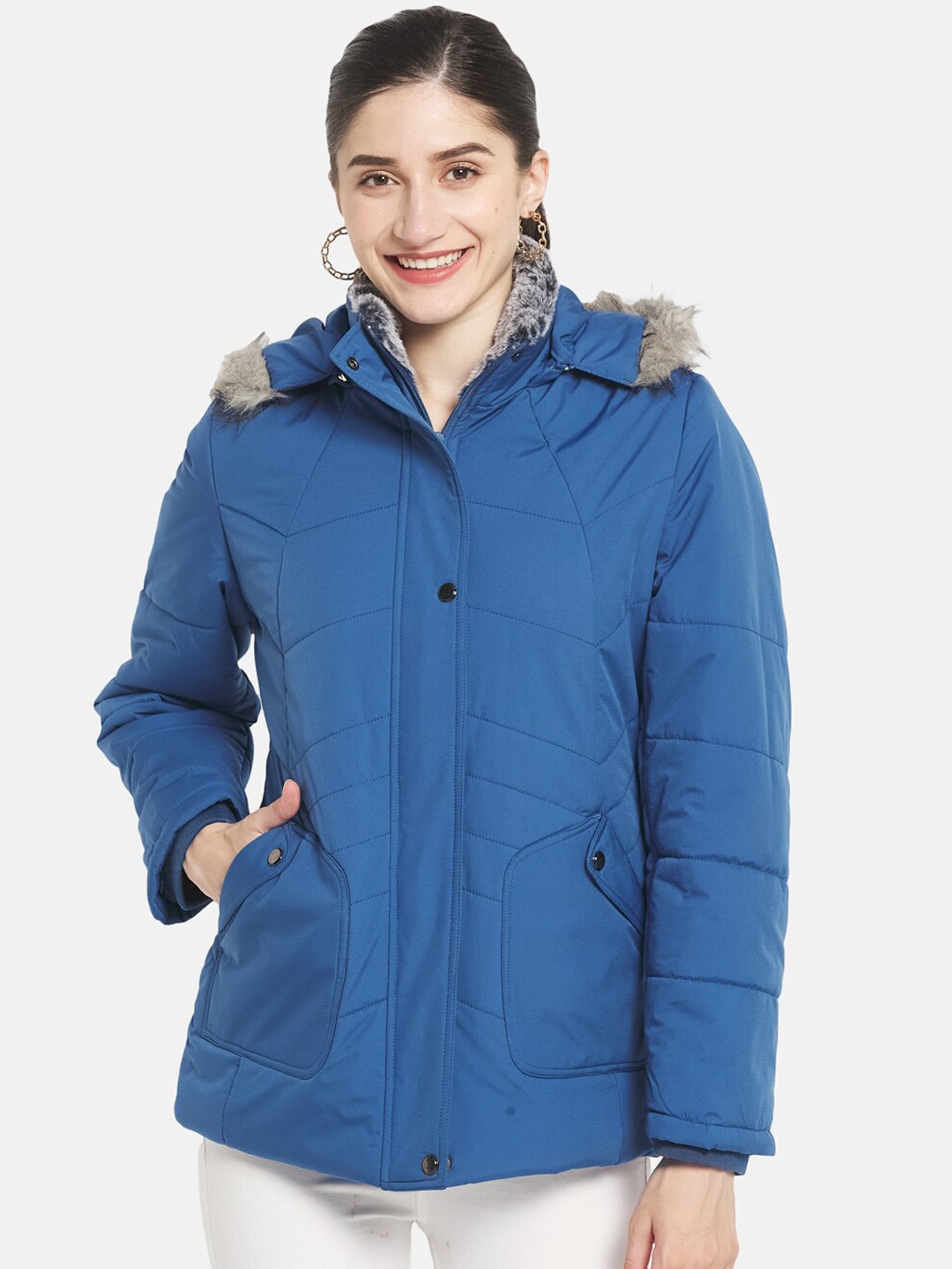 

Monte Carlo Women Blue Parka Jacket