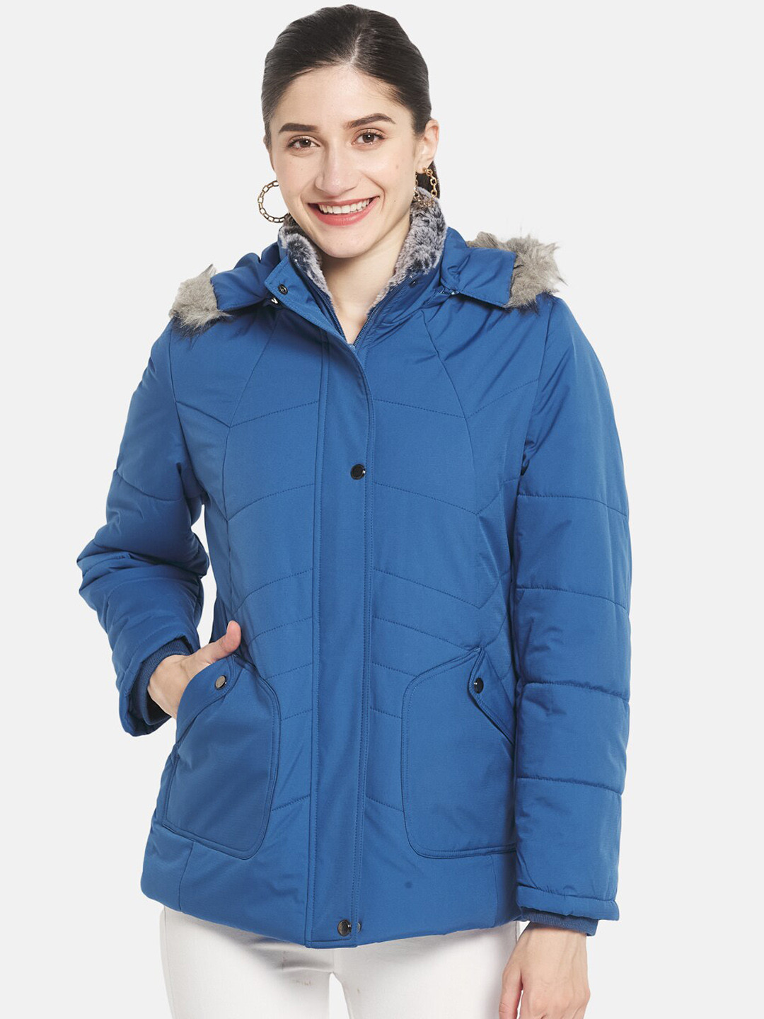 

Monte Carlo Women Blue Parka Jacket