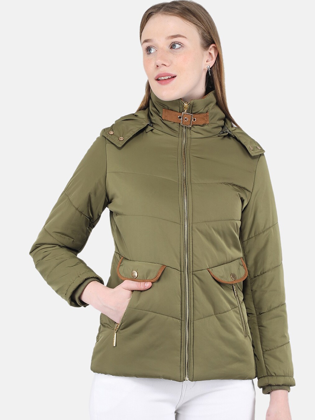 

Monte Carlo Women Green Longline Padded Jacket