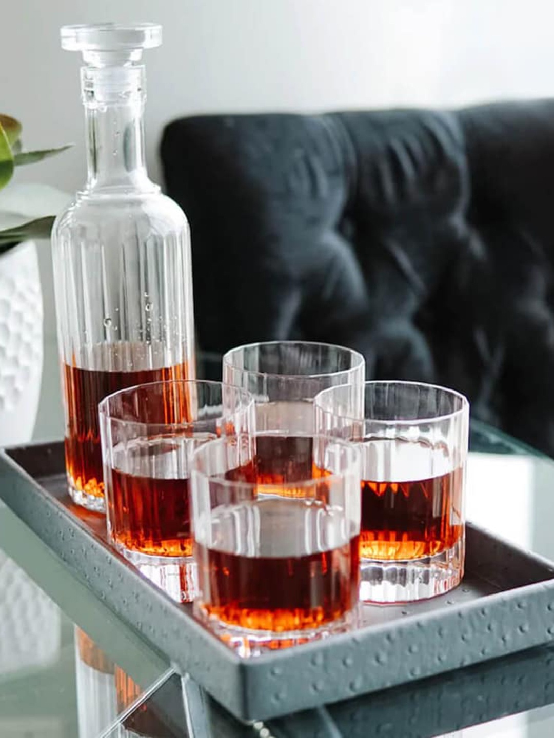 

Luigi Bormioli Transparent Set Of 5 Bach Decanter And Whiskey Glasses