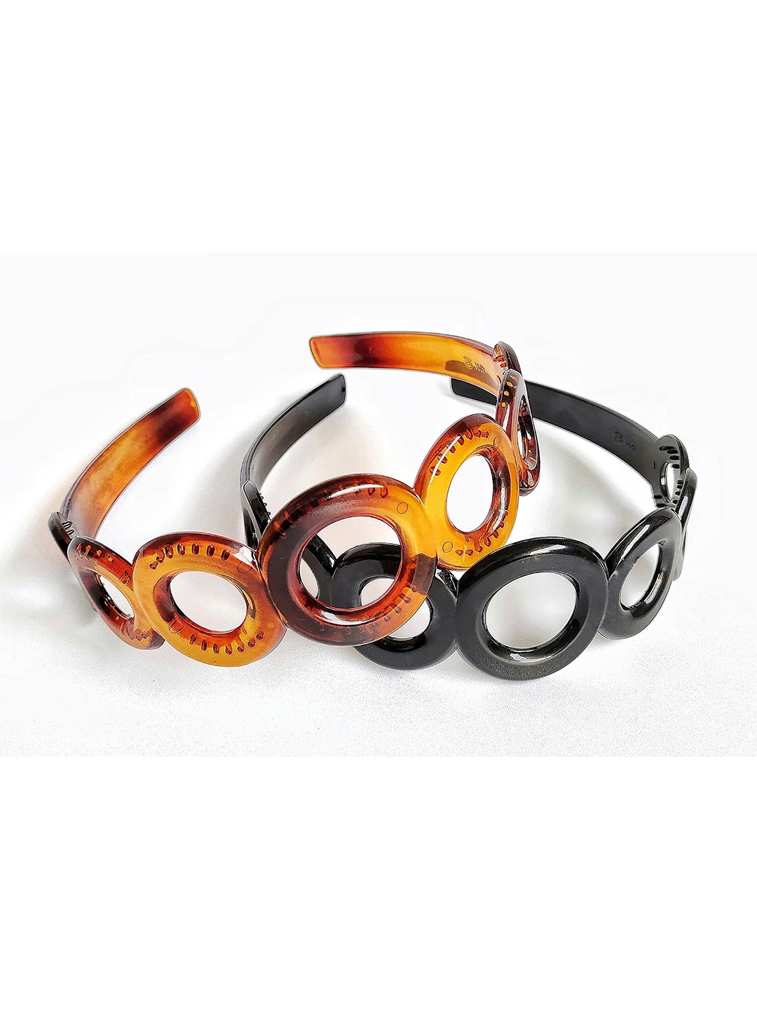 

ANNA CREATIONS Women Set Of 2 Black & Brown Hairband