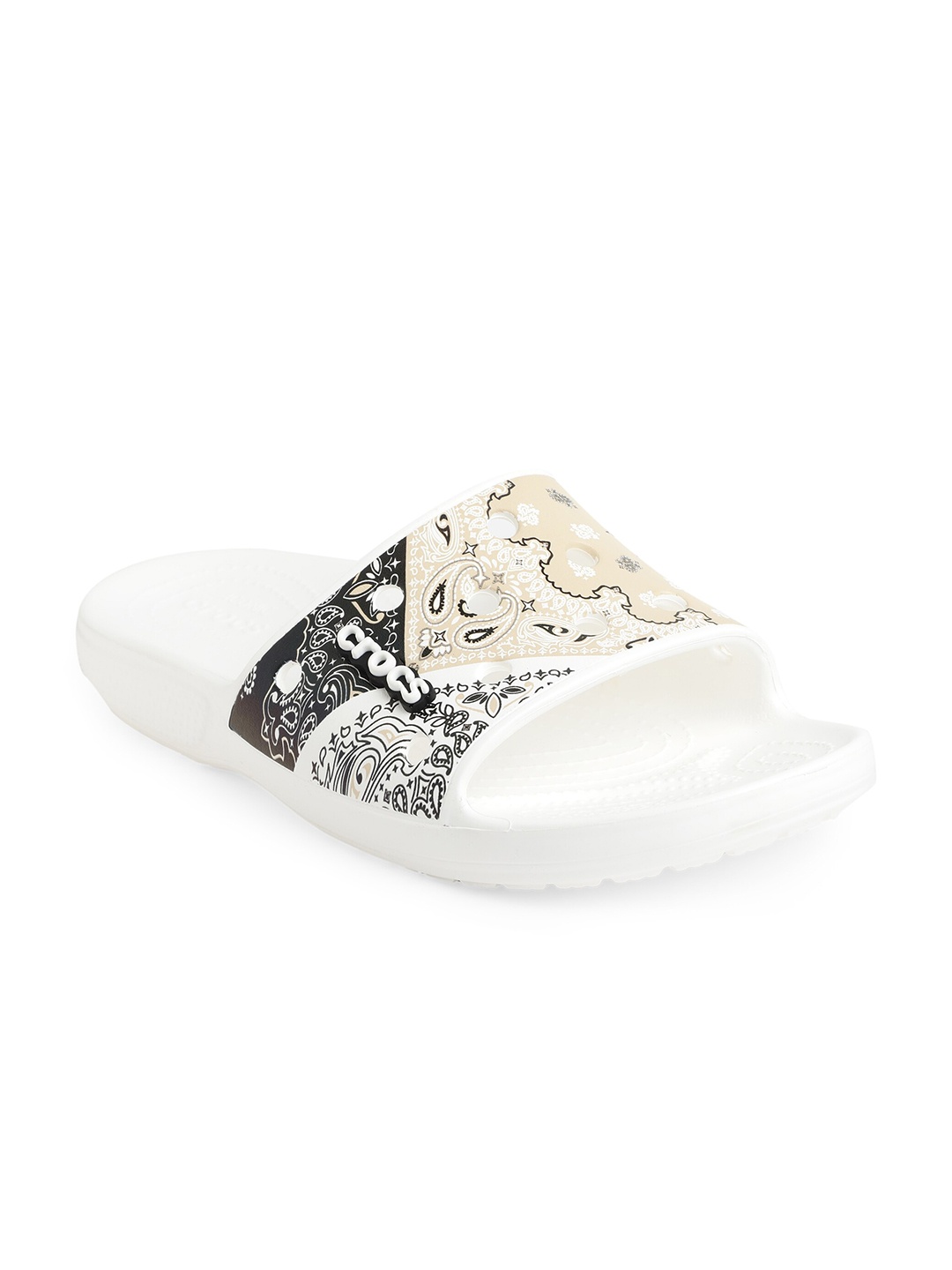 

Crocs White & Black Printed Croslite Sliders
