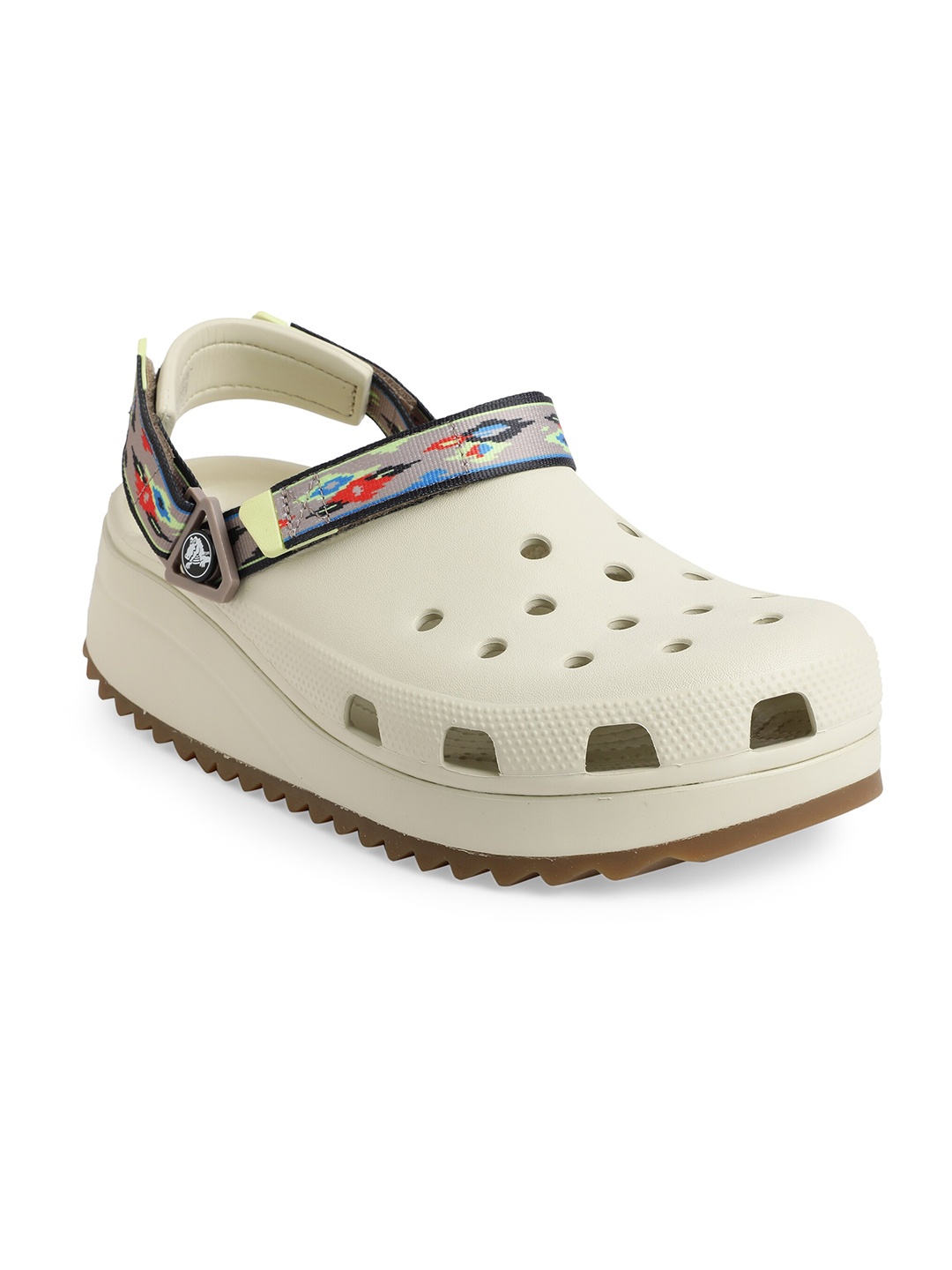 

Crocs Cream-Coloured & Brown Clogs Sandals