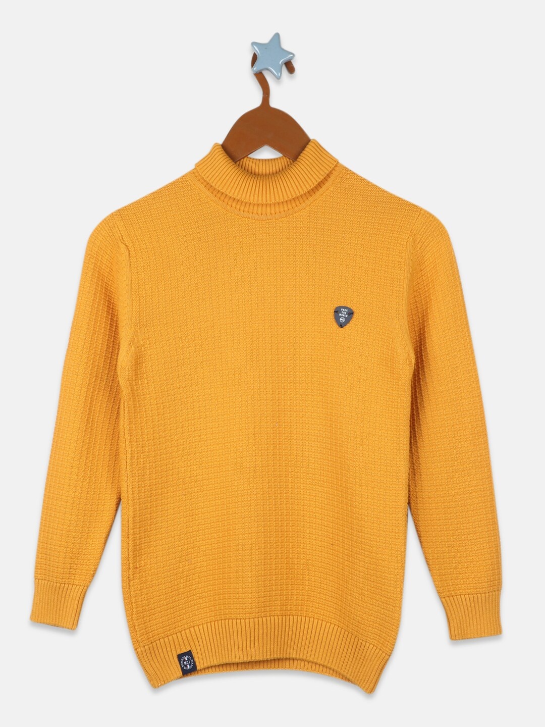 

Monte Carlo Boys Mustard Pure Cotton Cable Knit Pullover