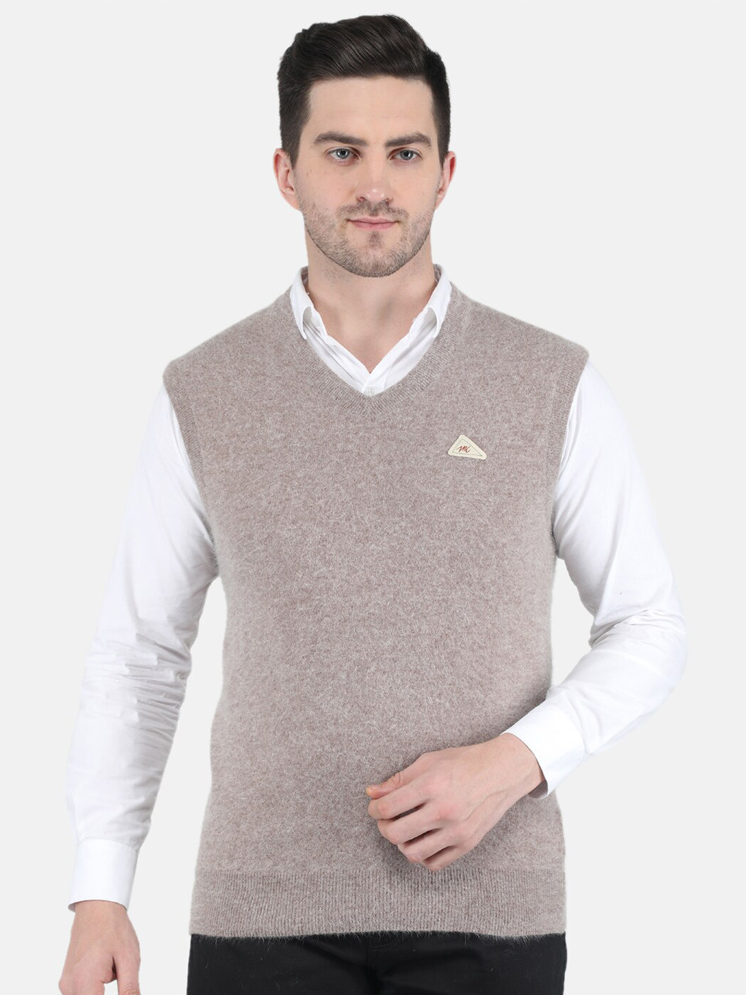 

Monte Carlo Men Beige Woolen Sweater Vest