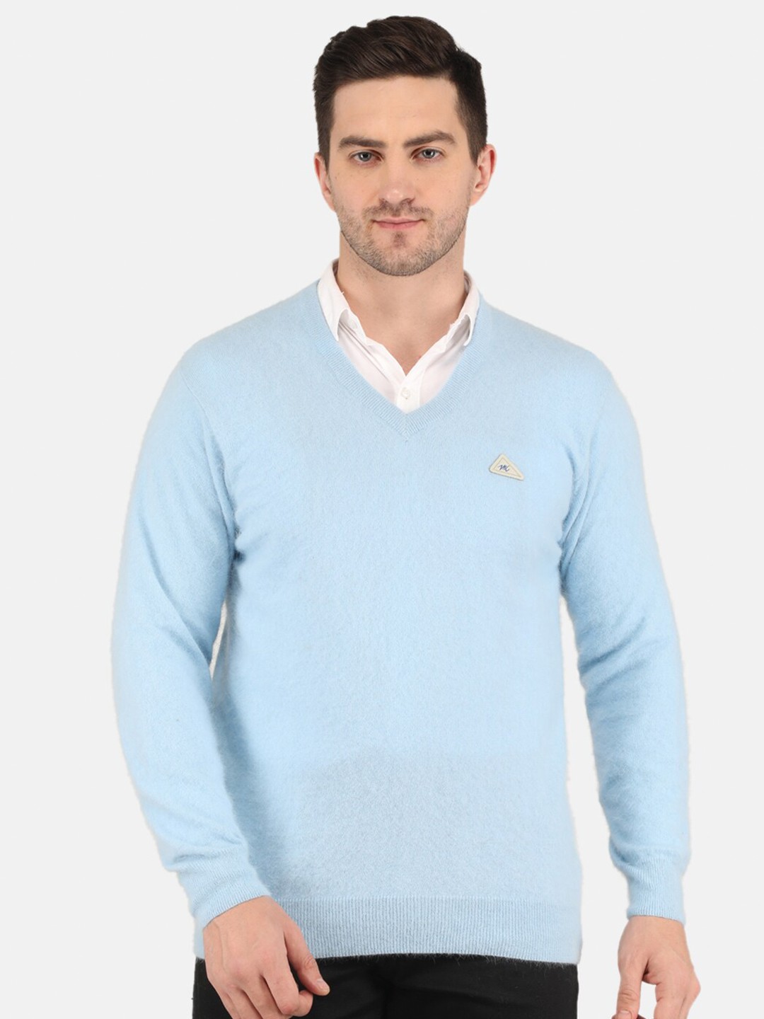

Monte Carlo Men Blue Solid Woolen Pullover