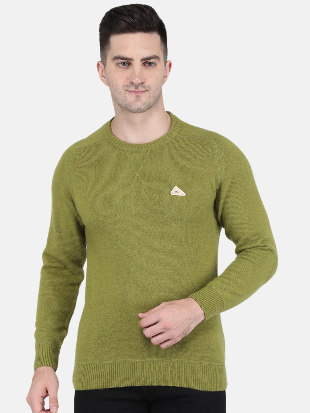 

Monte Carlo Men Green Solid Woolen Pullover