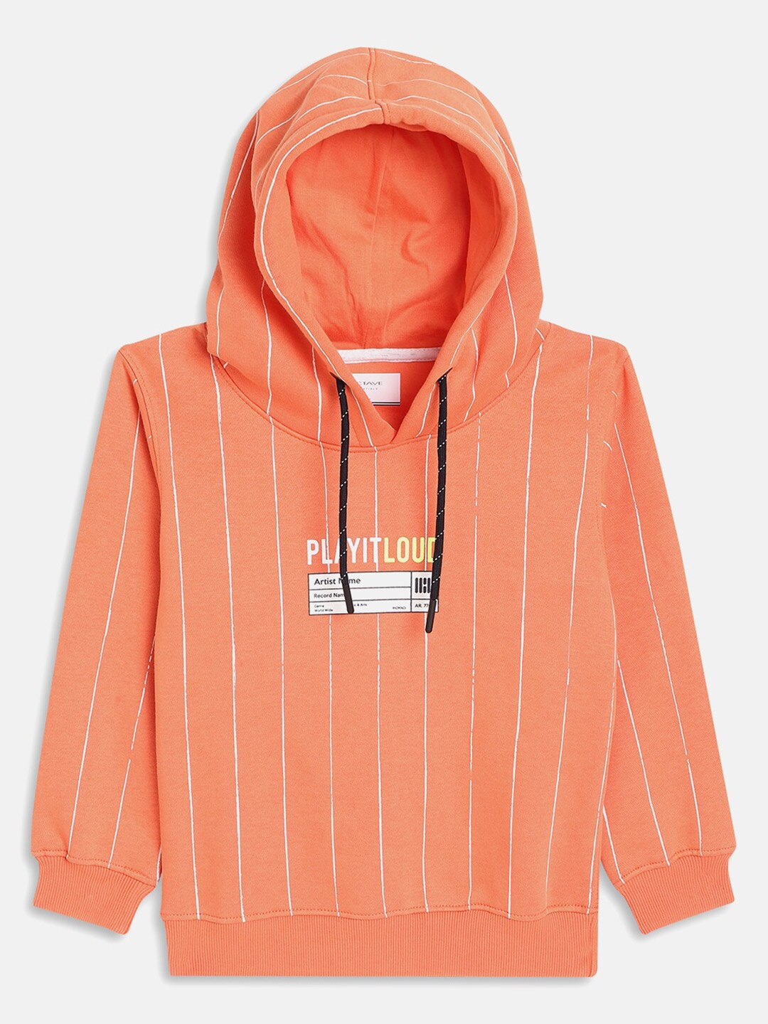 

Octave Boys Orange Printed Hooded Sweatshirt