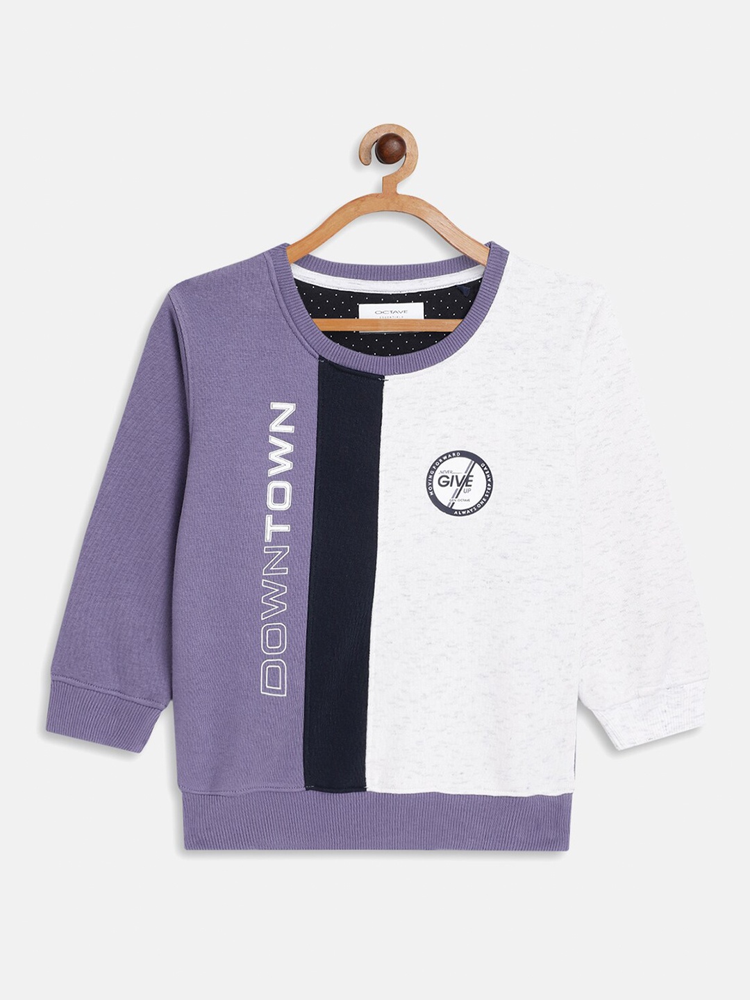 

Octave Boys Purple & White Colourblocked Sweatshirt