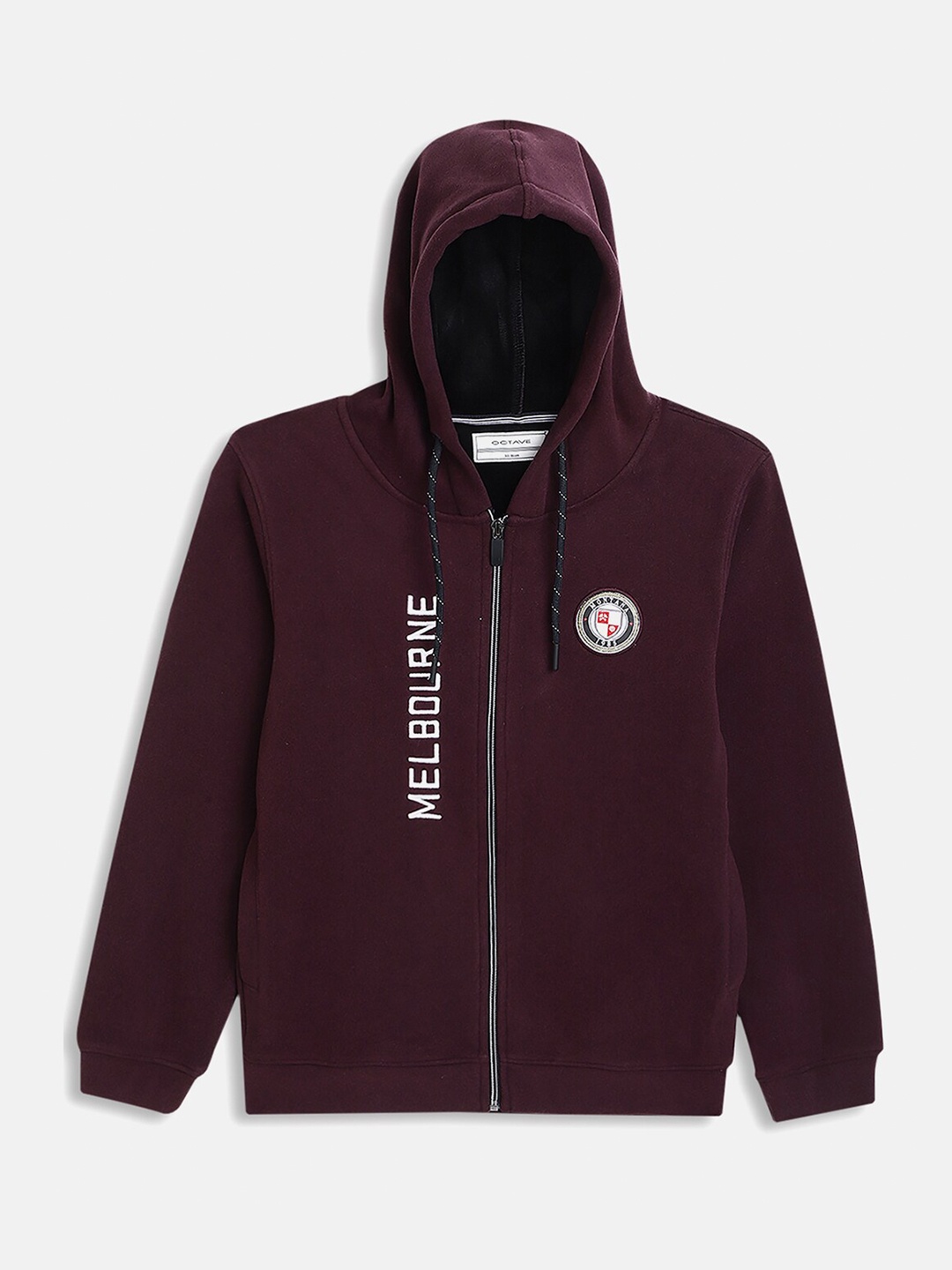 

Octave Boys Maroon Solid Hooded Sweatshirt