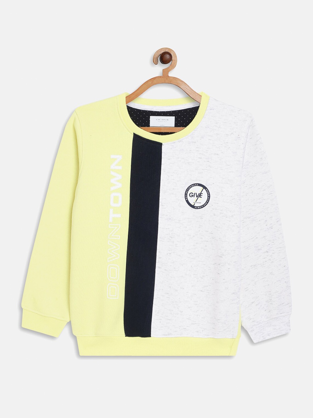 

Octave Boys Yellow Colourblocked Fleece Sweatshirt