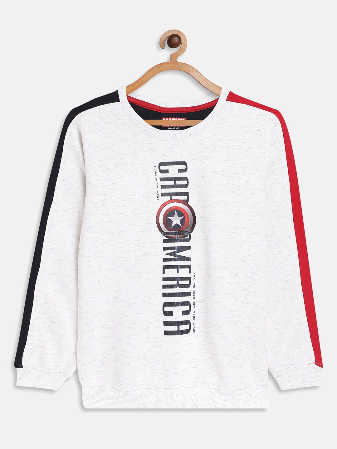 

Octave Boys White Captain America Printed Fleece Sweatshirt