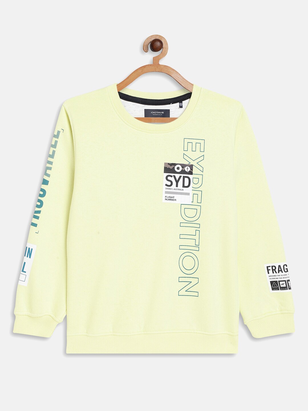 

Octave Boys Yellow Printed Fleece Sweatshirt