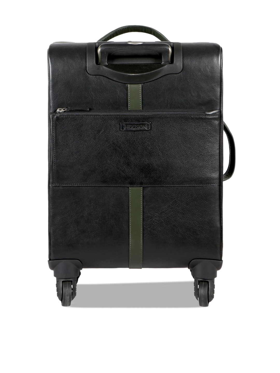 

Hidesign Black Solid Medium Leather Trolley Suitcase