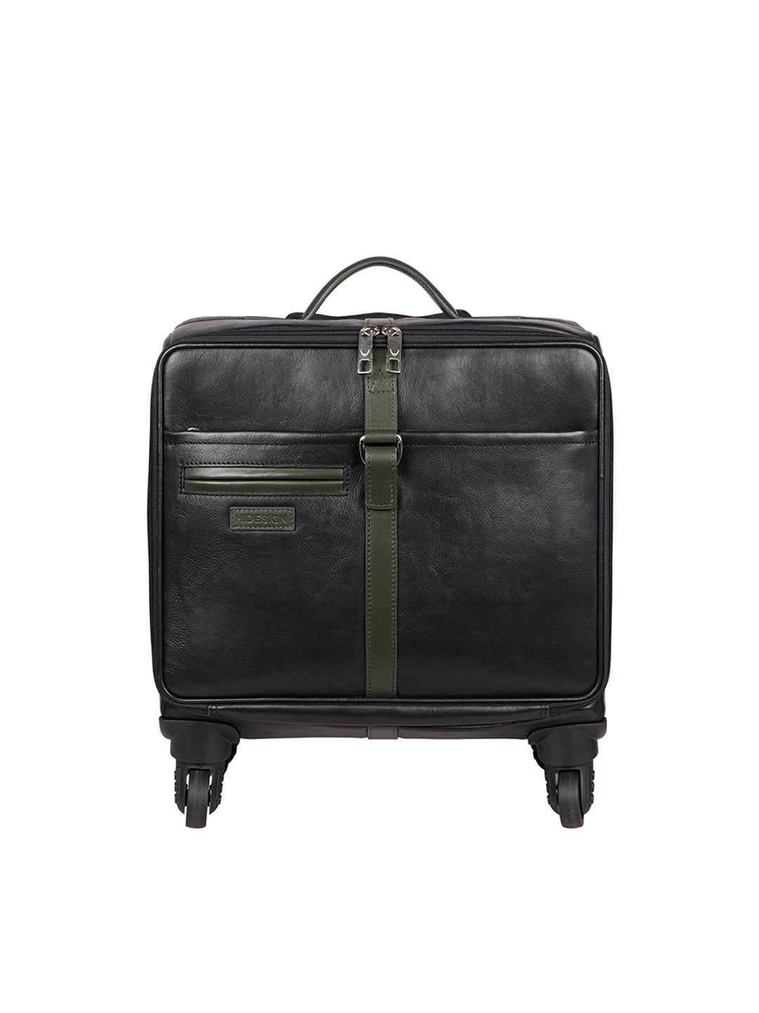 

Hidesign Black Leather Cabin Trolley Suitcase