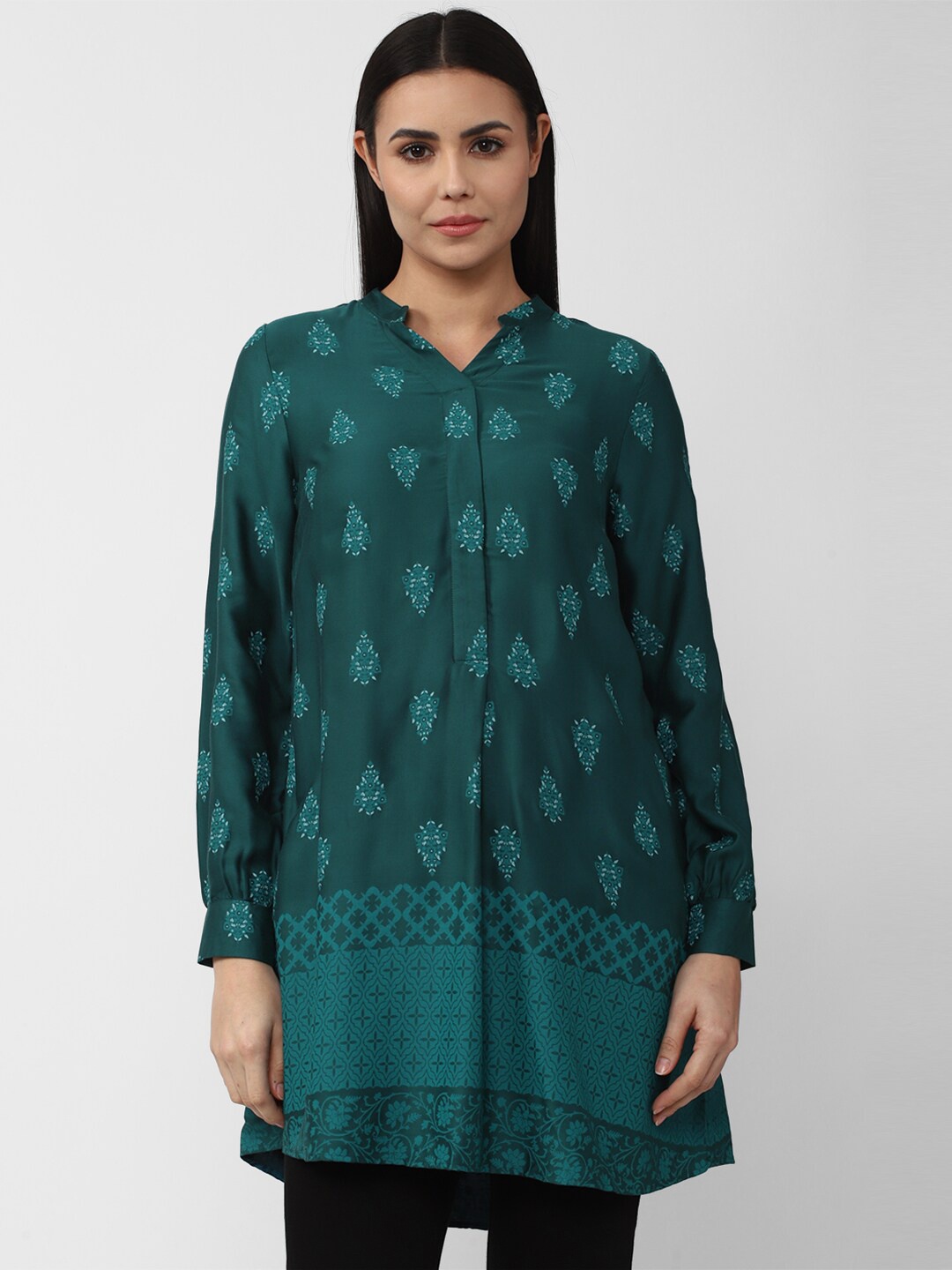 

Van Heusen Woman Green Printed Tunic