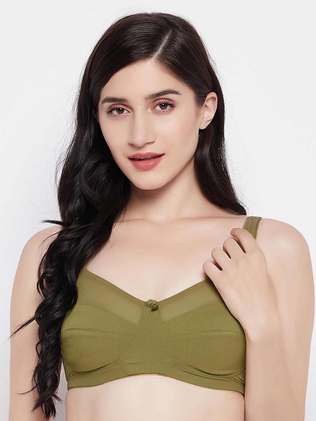 

Clovia Women Beige Solid Non-Padded Cotton Bra