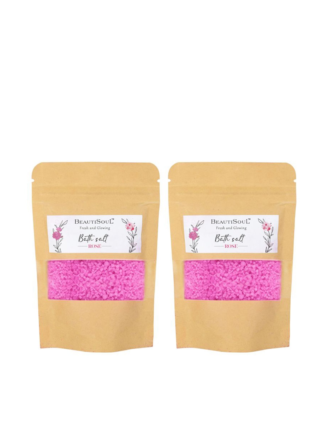 

Beautisoul Set Of 2 Rose Bath Salt & Foot Soak 900g, Pink