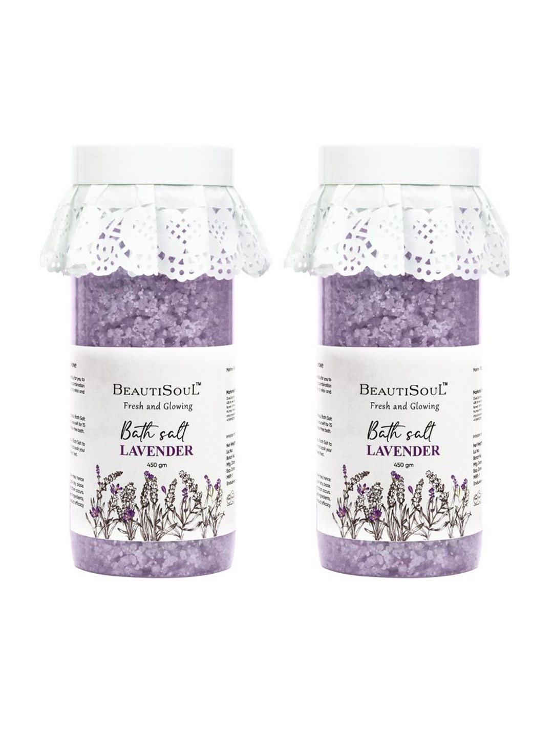 

Beautisoul Set Of 2 Purple Lavender Bath Salt & Foot Soak-450g