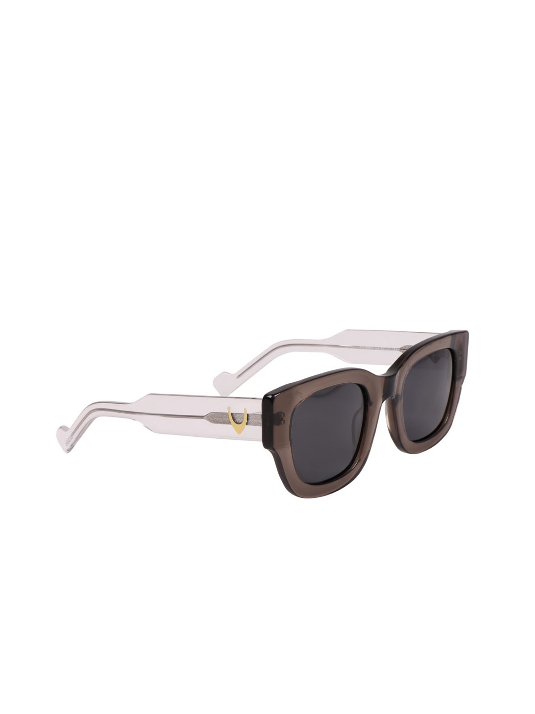 

Hidesign Unisex Black Lens & Brown Square Sunglasses with UV Protected Lens - 8903439843571