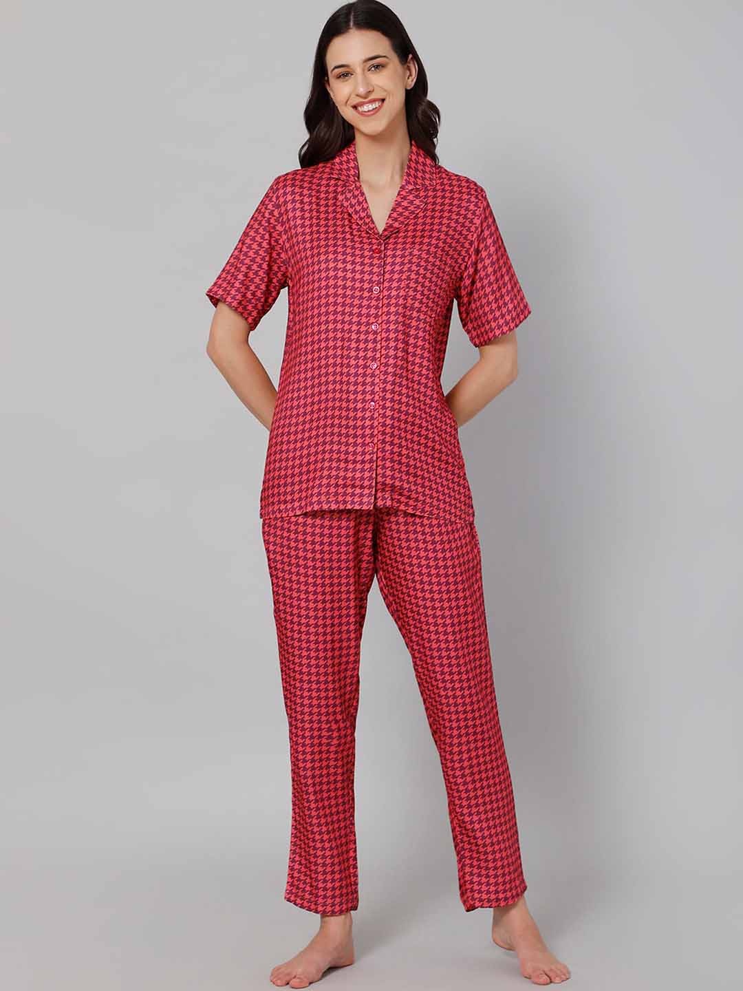 

DRAPE IN VOGUE Women Pink Printed Night suit