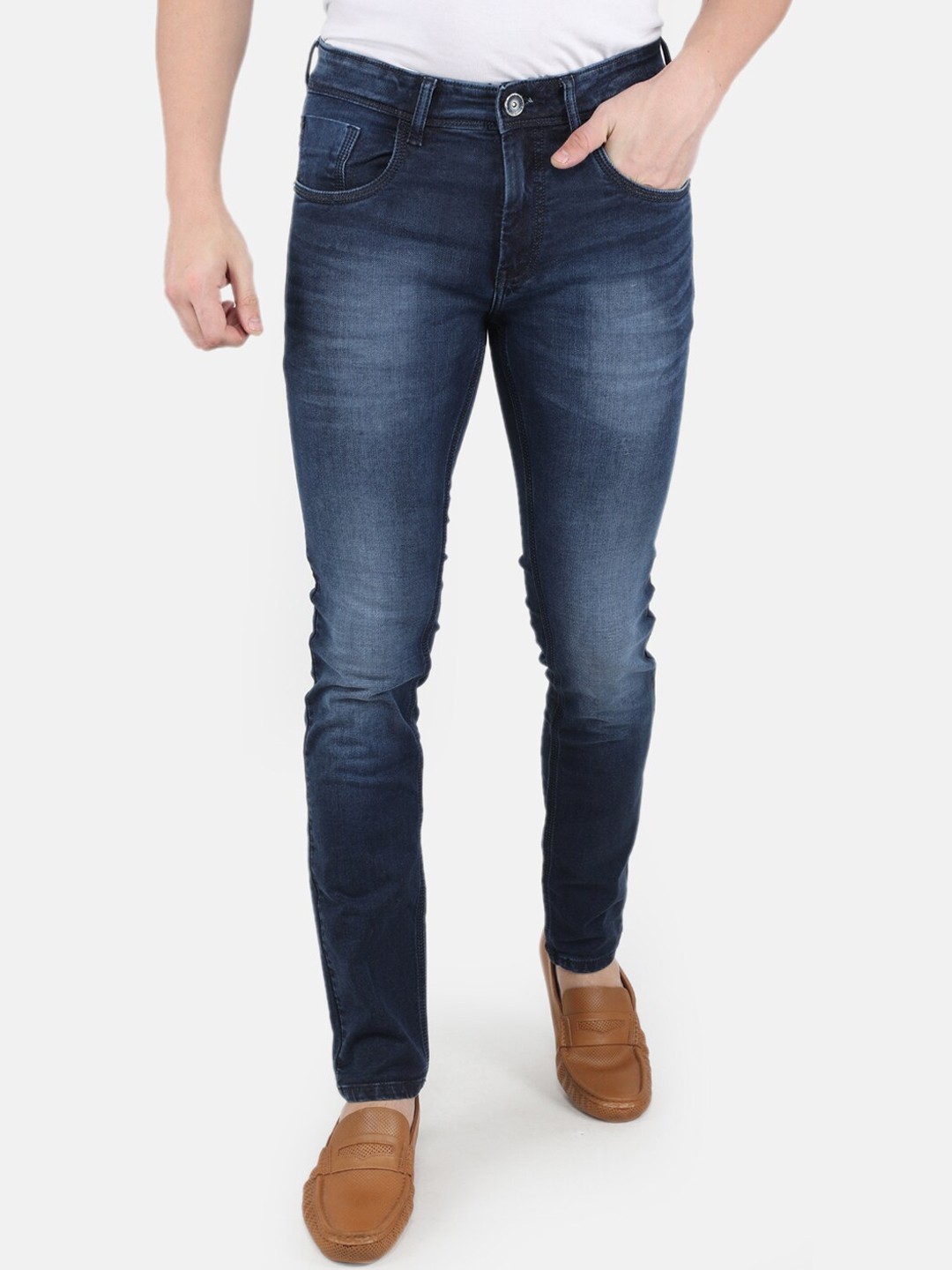 

Monte Carlo Men Blue Skinny Fit Heavy Fade Stretchable Jeans