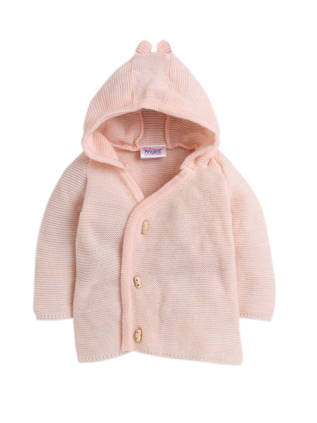 

Little Angels Unisex Kids Peach-Coloured Cable Knit Cardigan