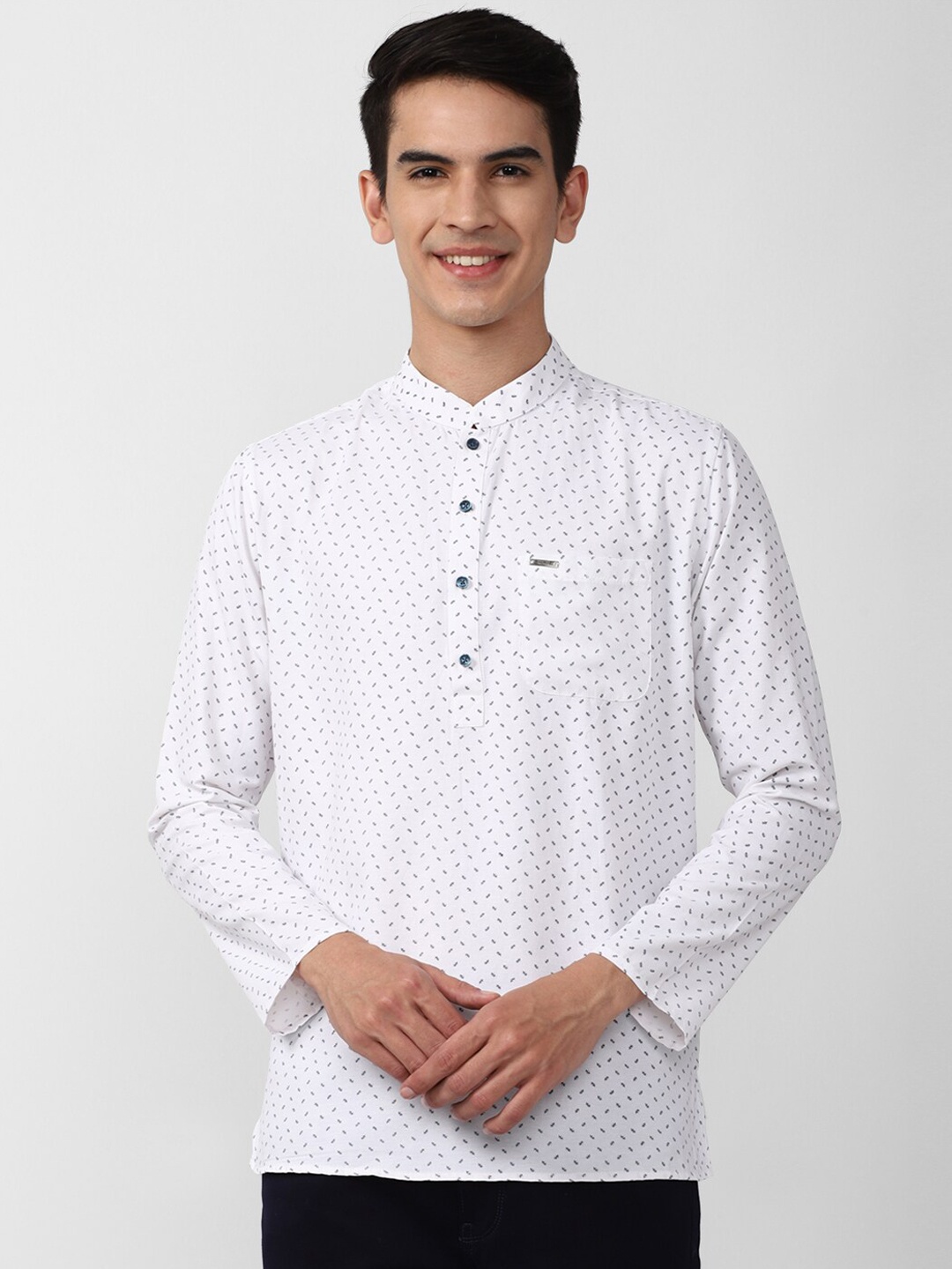 

Peter England Men White Geometric Kurta