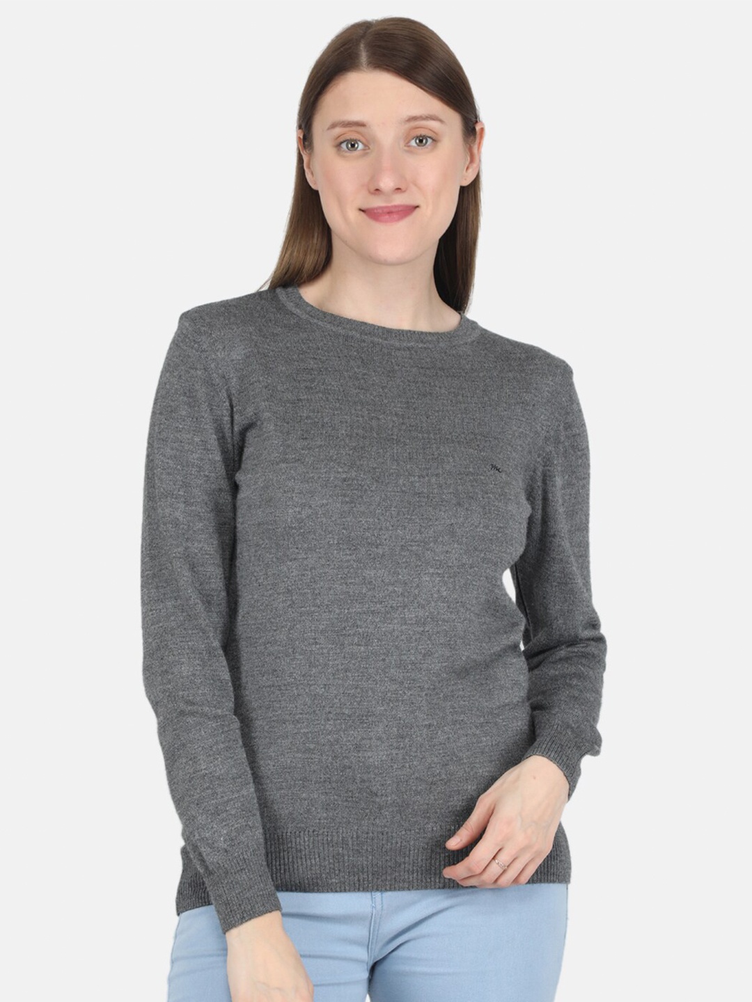 

Monte Carlo Round Neck Wool Sweatshirt, Grey