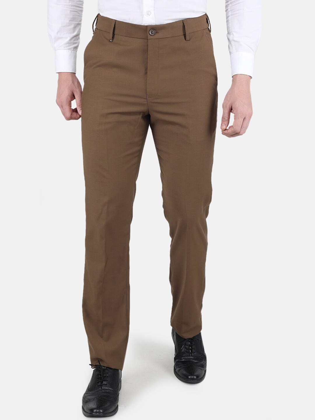

Monte Carlo Men Brown Relaxed Slim Fit Easy Wash Formal Trousers