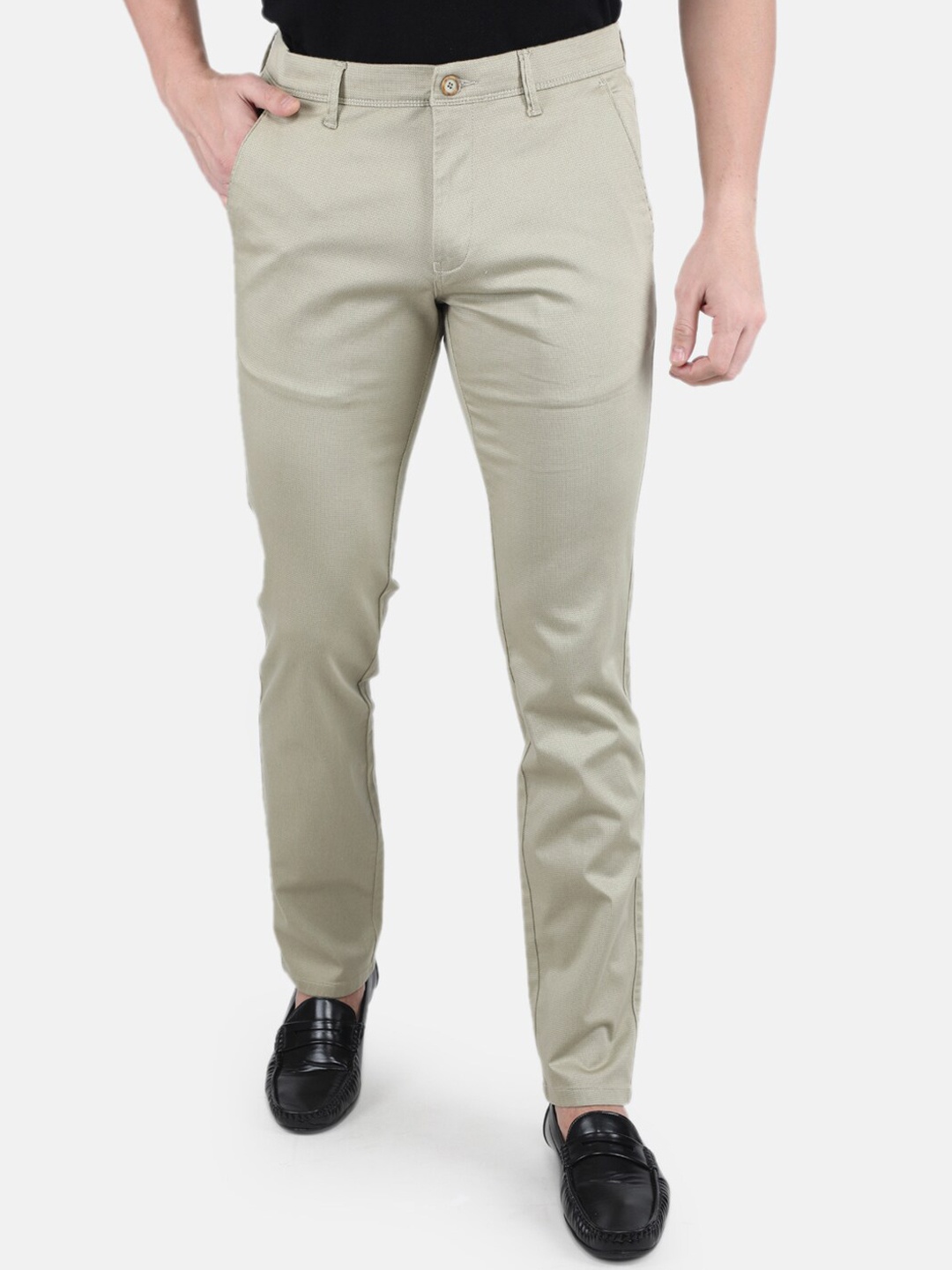 

Monte Carlo Men Blue Relaxed Skinny Fit Easy Wash Trousers