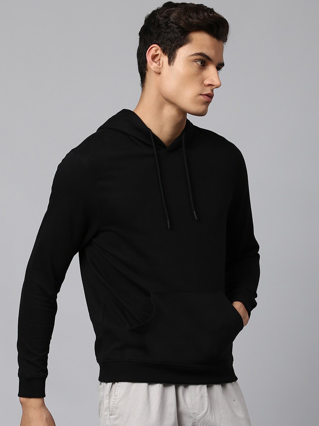 

Dennis Lingo Men Black Cotton Hooded Sweatshirt