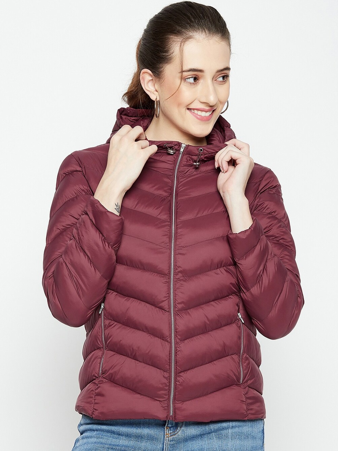 

Octave Women Maroon Padded Jacket