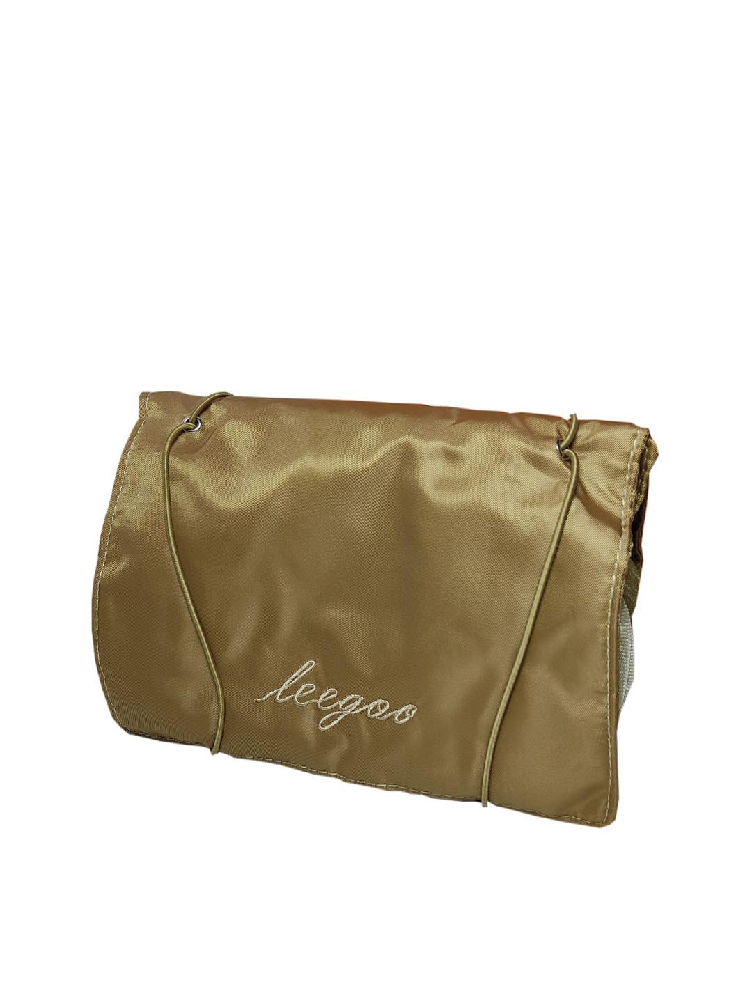 

Queue Gold Toned Solid Foldable Makeup Pouch