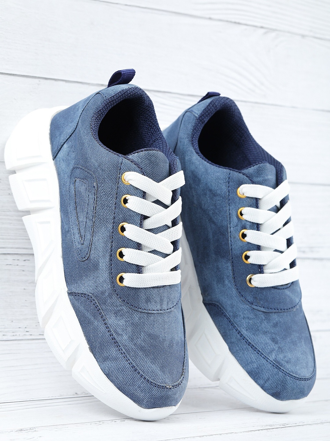 

FABBMATE Women Blue High-Top Walking Non-Marking Shoes