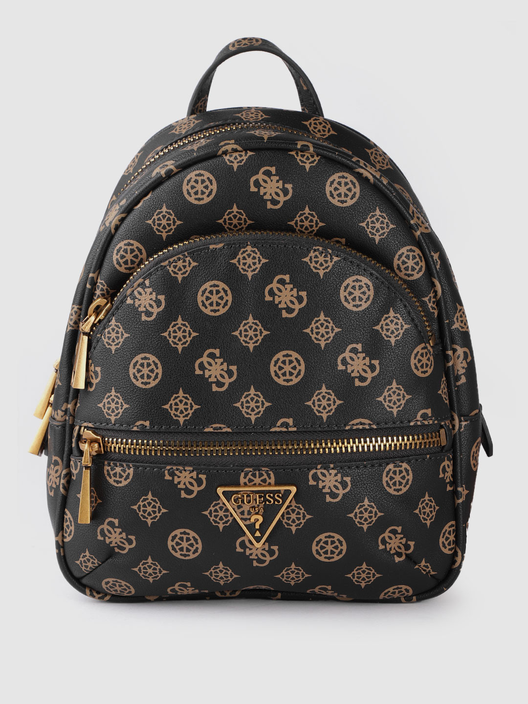 

GUESS Women Coffee Brown Brand Logo Print Medium Backpack