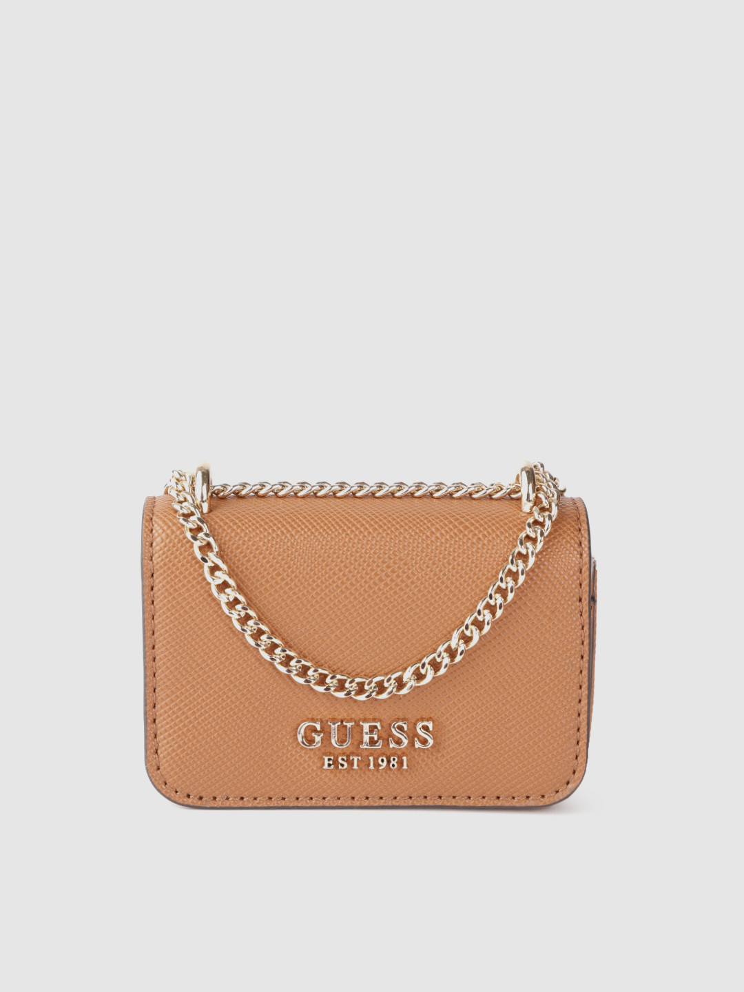 

GUESS Women Brown Solid Structured Sling Bag