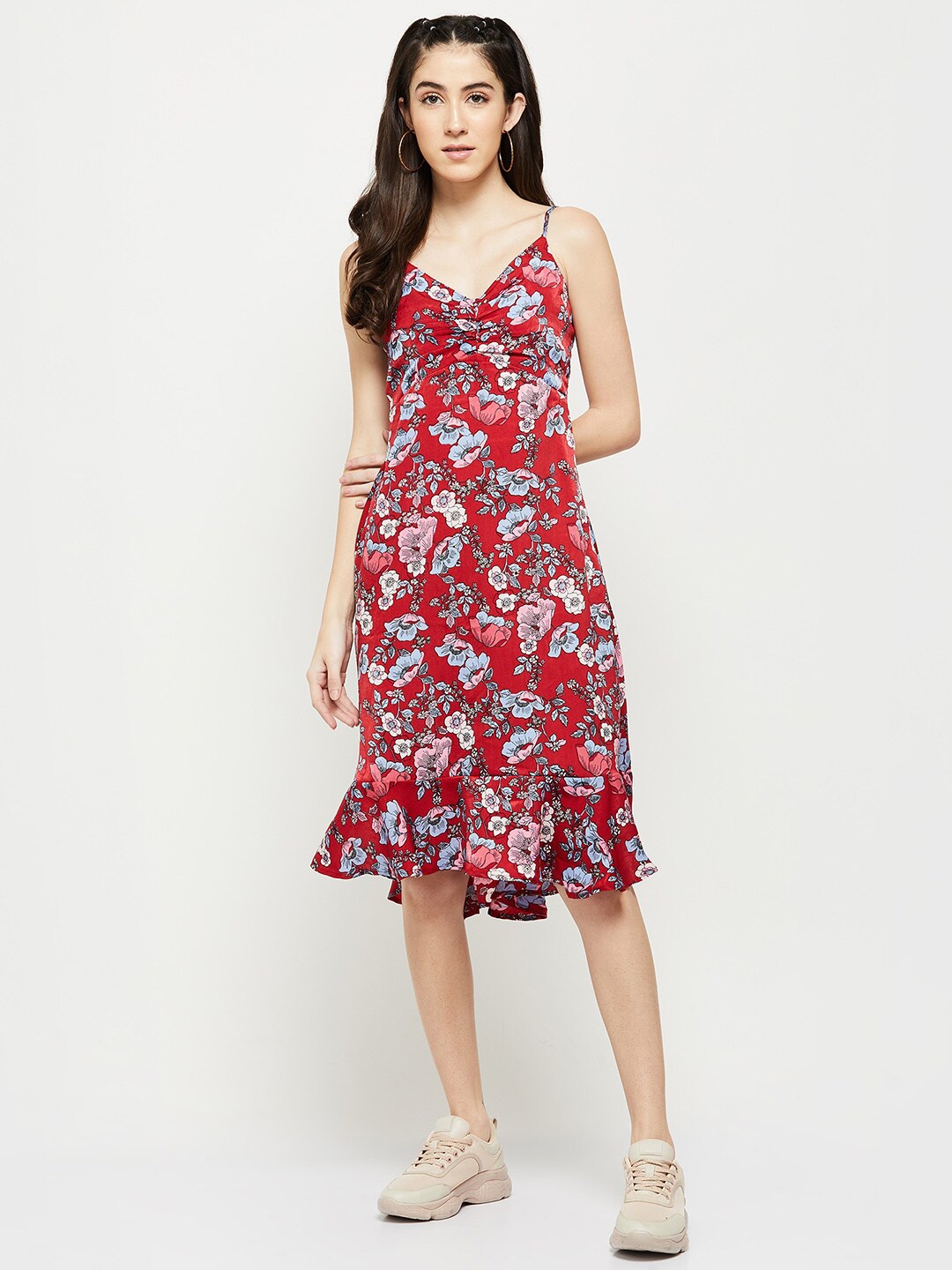 

max Red & Pink Floral Dress