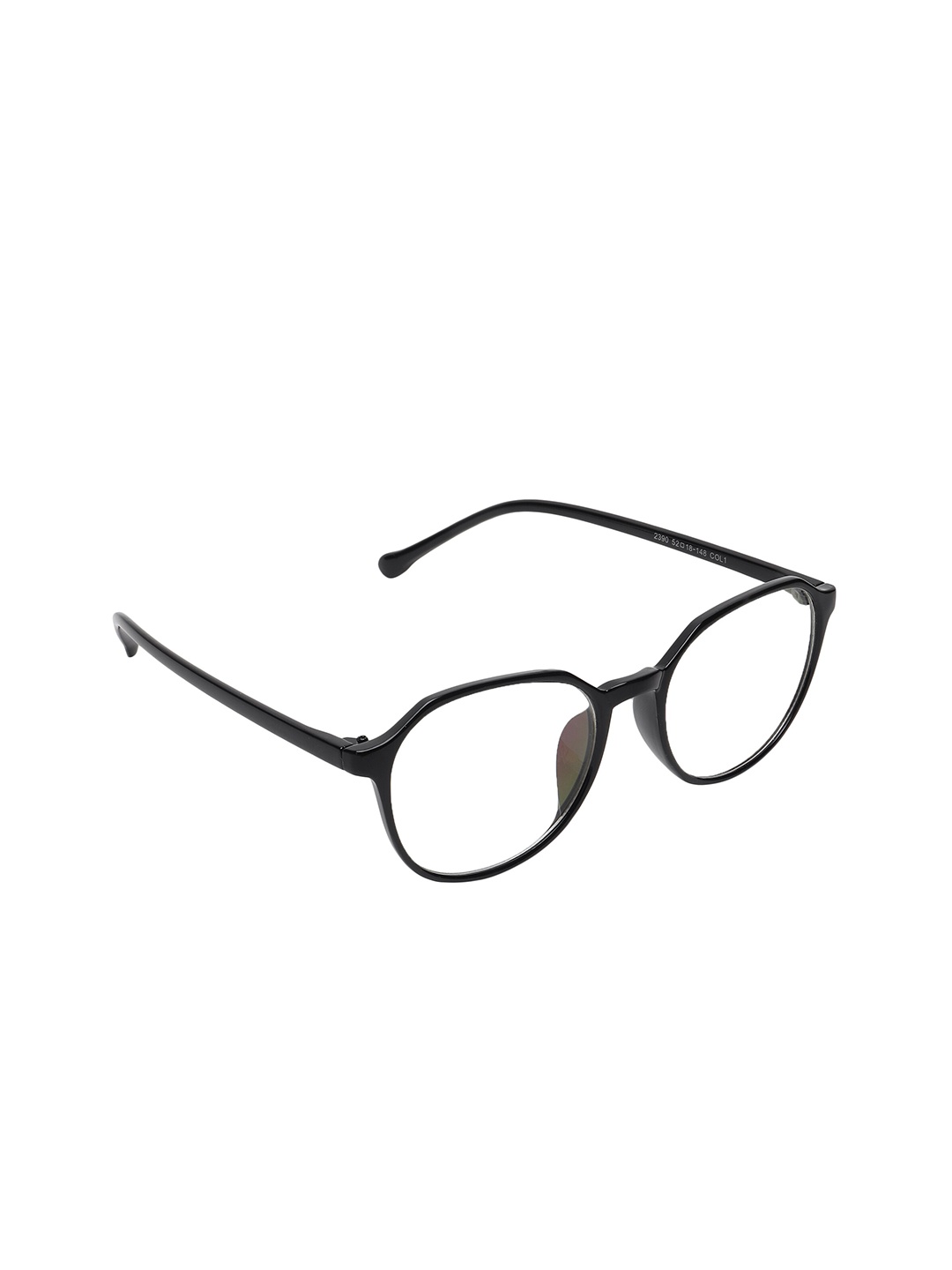 

GARTH Unisex Clear Lens & Black Round Sunglasses with UV Protected Lens PENTO_BLK_GRT, Transparent