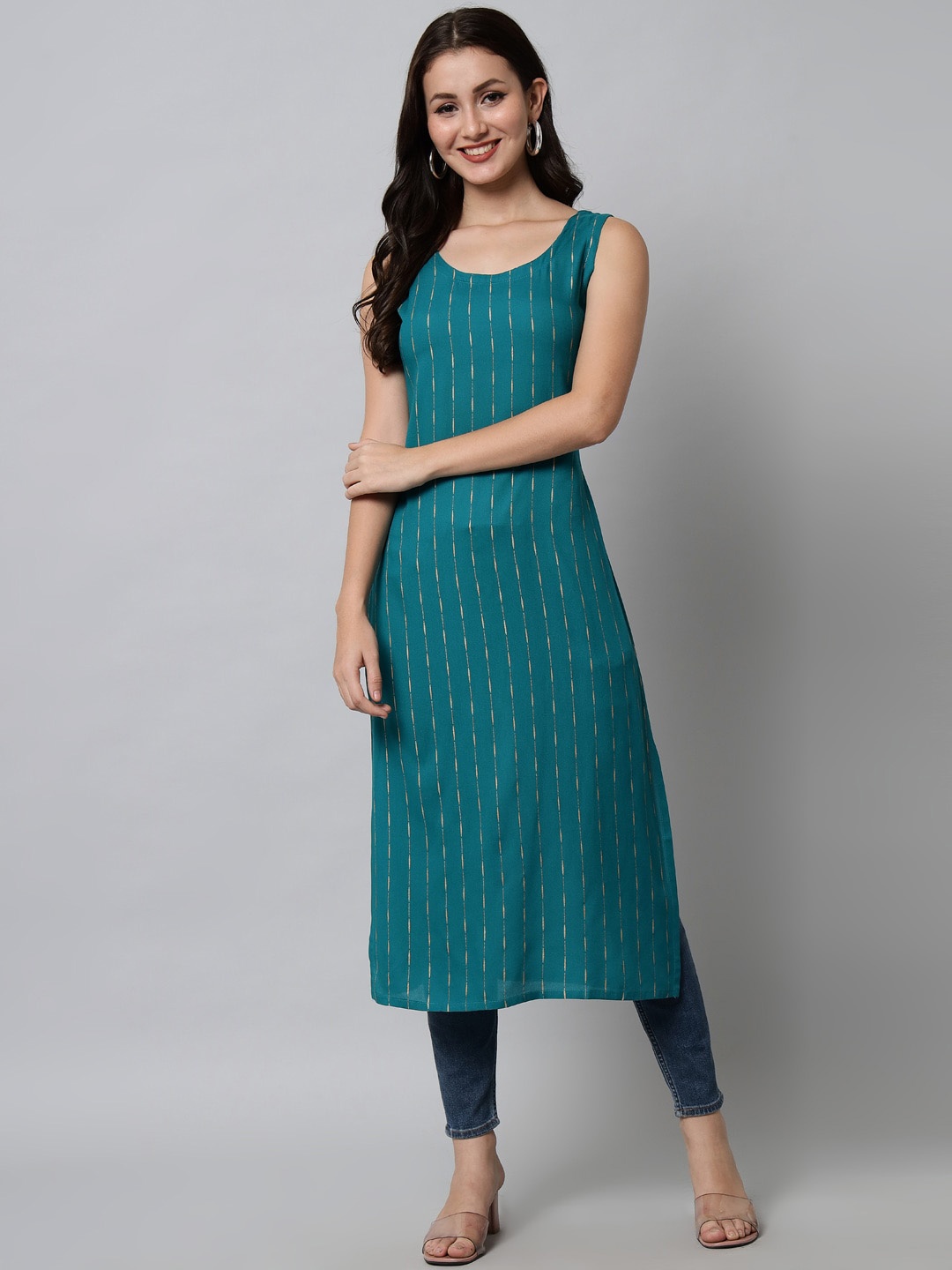 

KALINI Women Turquoise Blue Printed Kurta