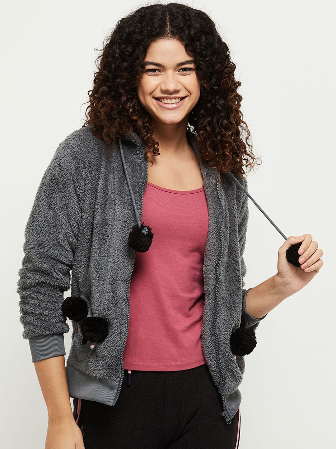 

max Women Grey Bomber Jacket